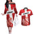 Custom Denmark Football Couples Matching Off The Shoulder Long Sleeve Dress and Hawaiian Shirt Mute Swan - Wonder Print Shop