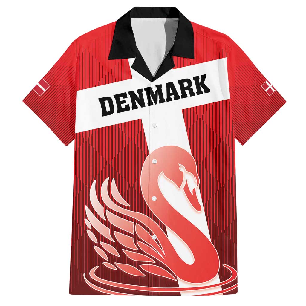 Custom Denmark Football Hawaiian Shirt Mute Swan - Wonder Print Shop