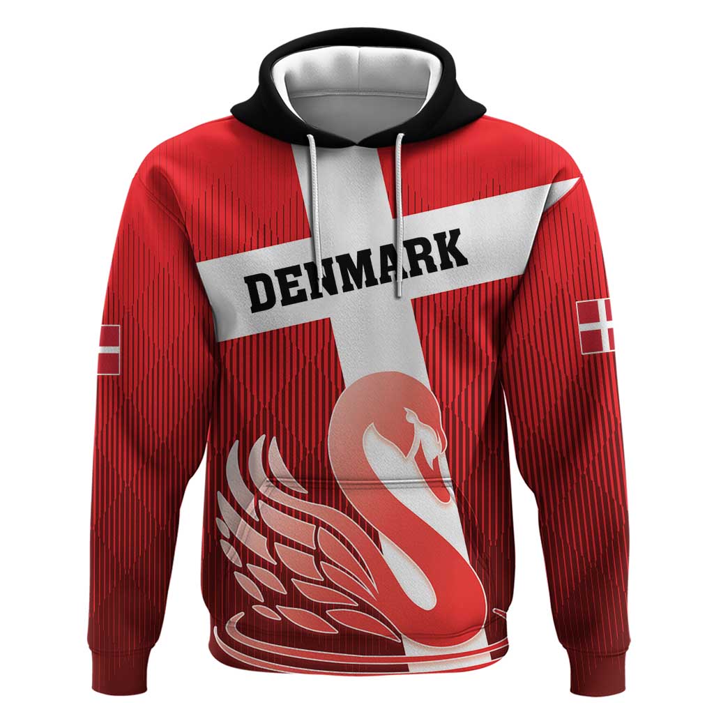 Custom Denmark Football Hoodie Mute Swan - Wonder Print Shop