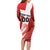 Custom Denmark Football Long Sleeve Bodycon Dress Mute Swan - Wonder Print Shop