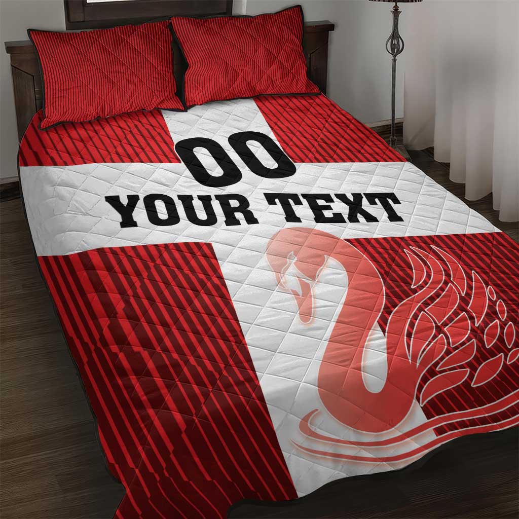 Custom Denmark Football Quilt Bed Set Mute Swan