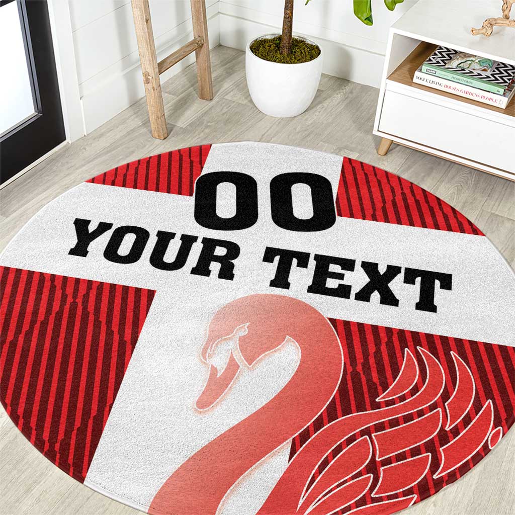 Custom Denmark Football Round Carpet Mute Swan