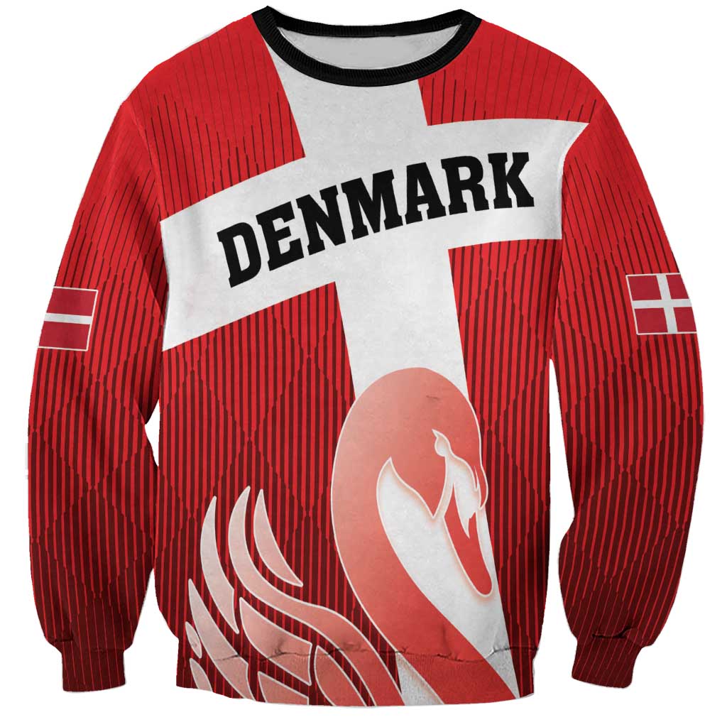 Custom Denmark Football Sweatshirt Mute Swan