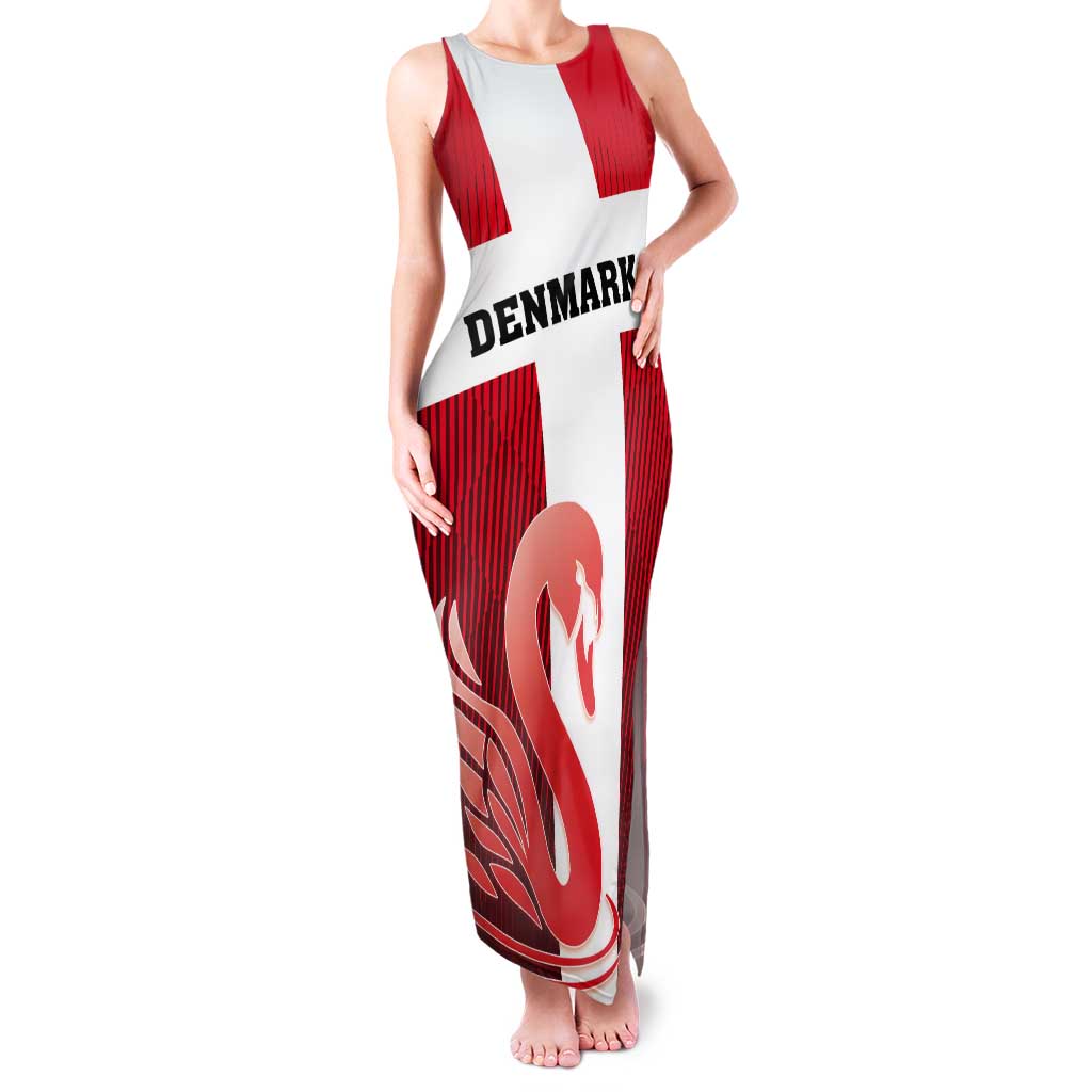 Custom Denmark Football Tank Maxi Dress Mute Swan