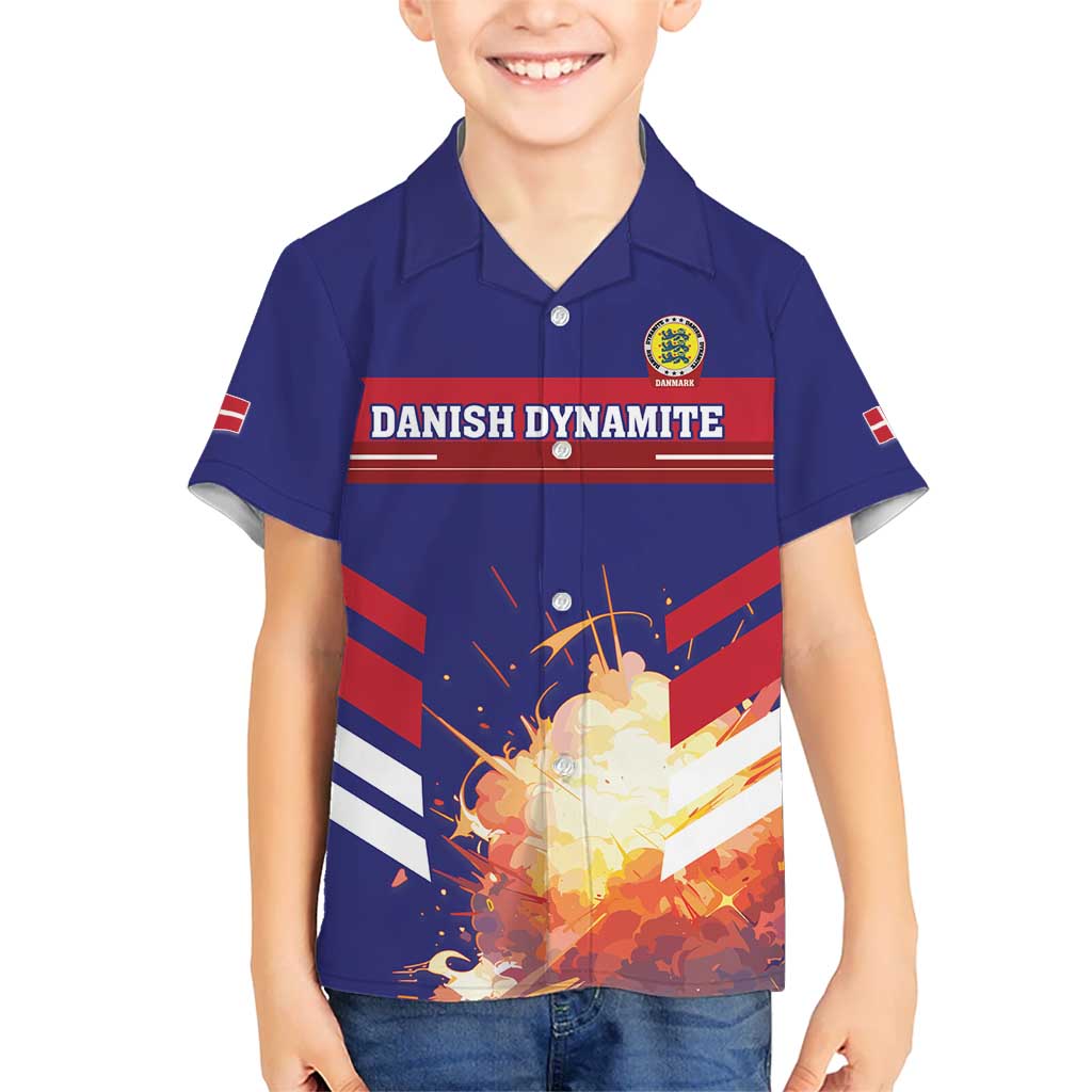 Custom Denmark Football Kid Hawaiian Shirt Come On Danish Dynamite - Wonder Print Shop