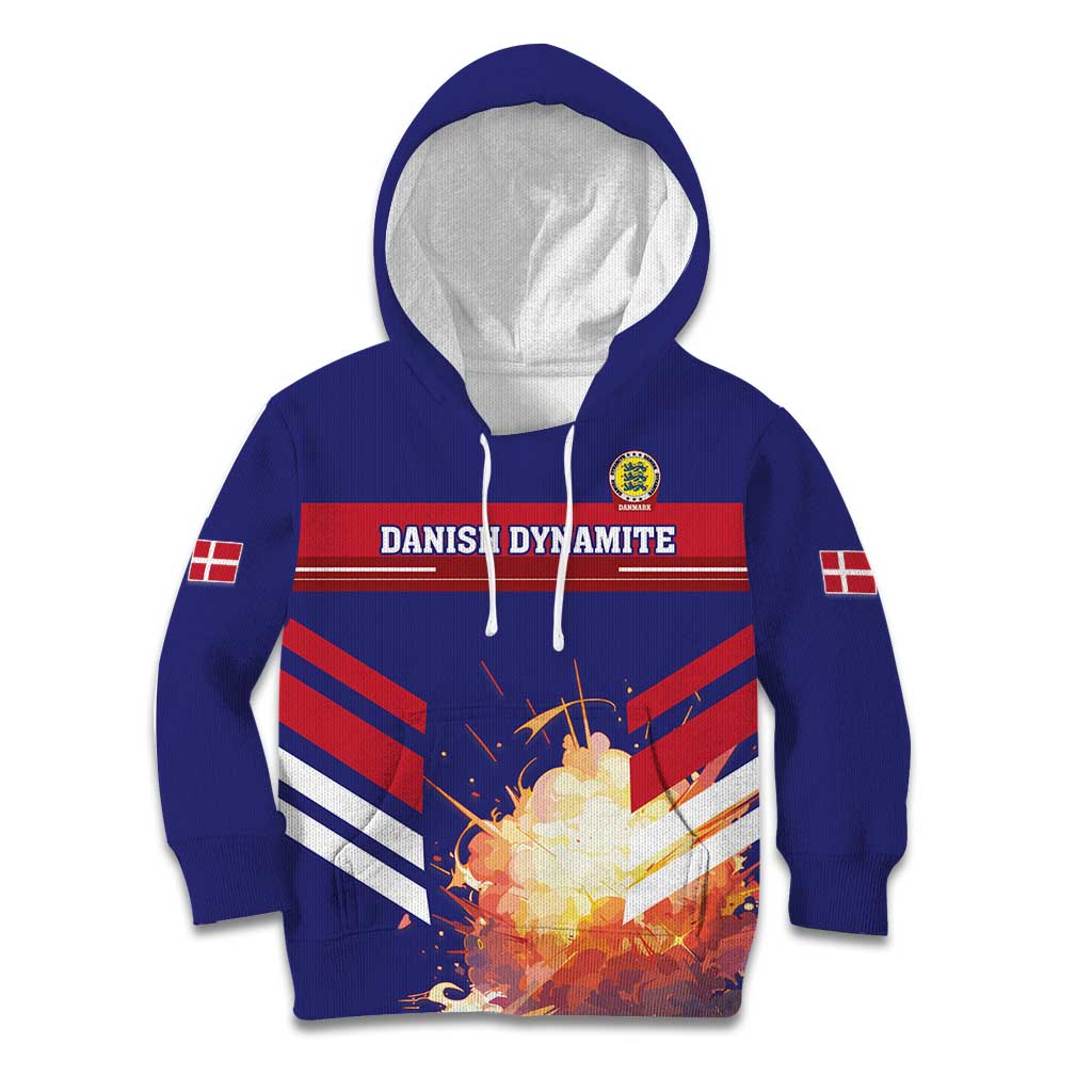 Custom Denmark Football Kid Hoodie Come On Danish Dynamite - Wonder Print Shop