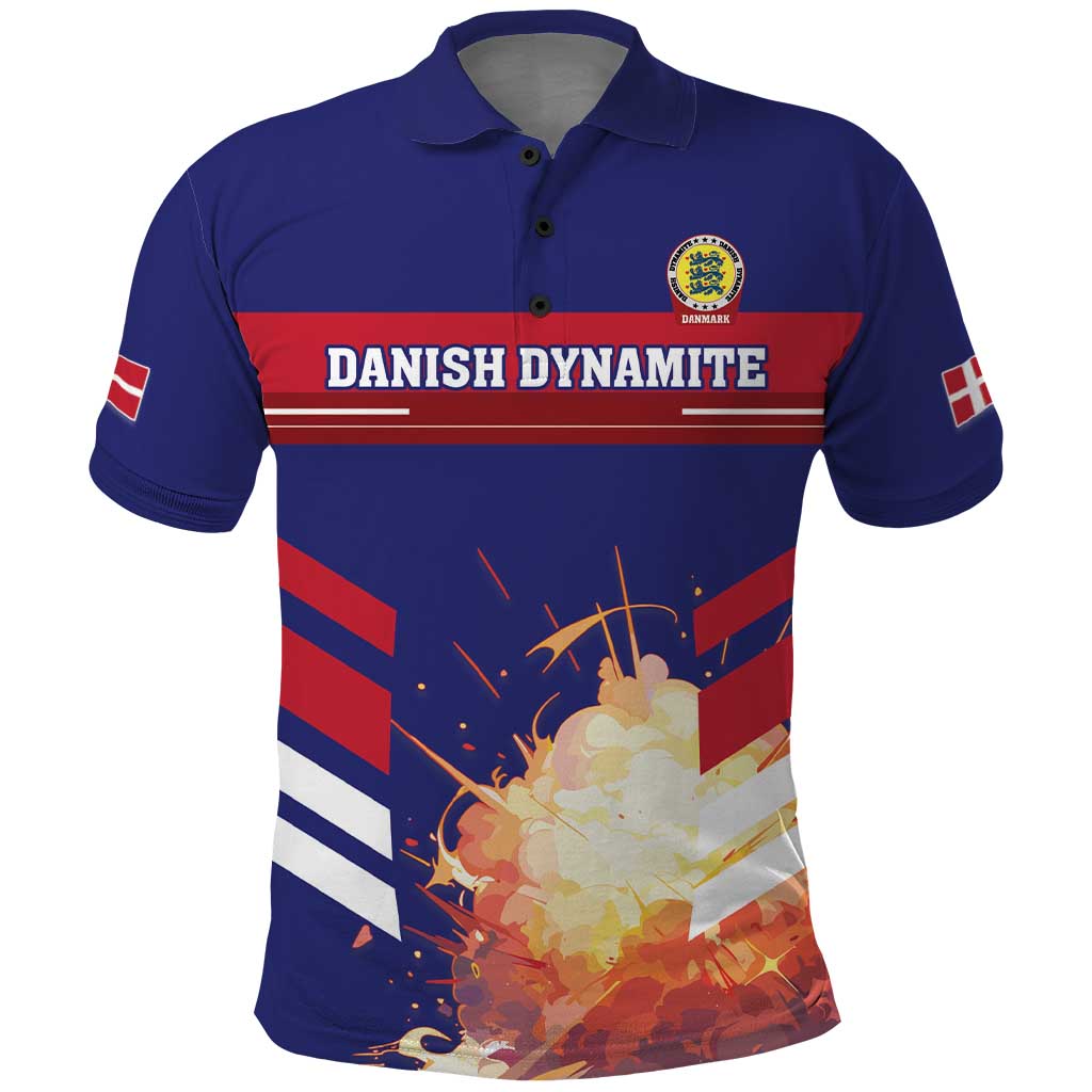 Custom Denmark Football Polo Shirt Come On Danish Dynamite - Wonder Print Shop