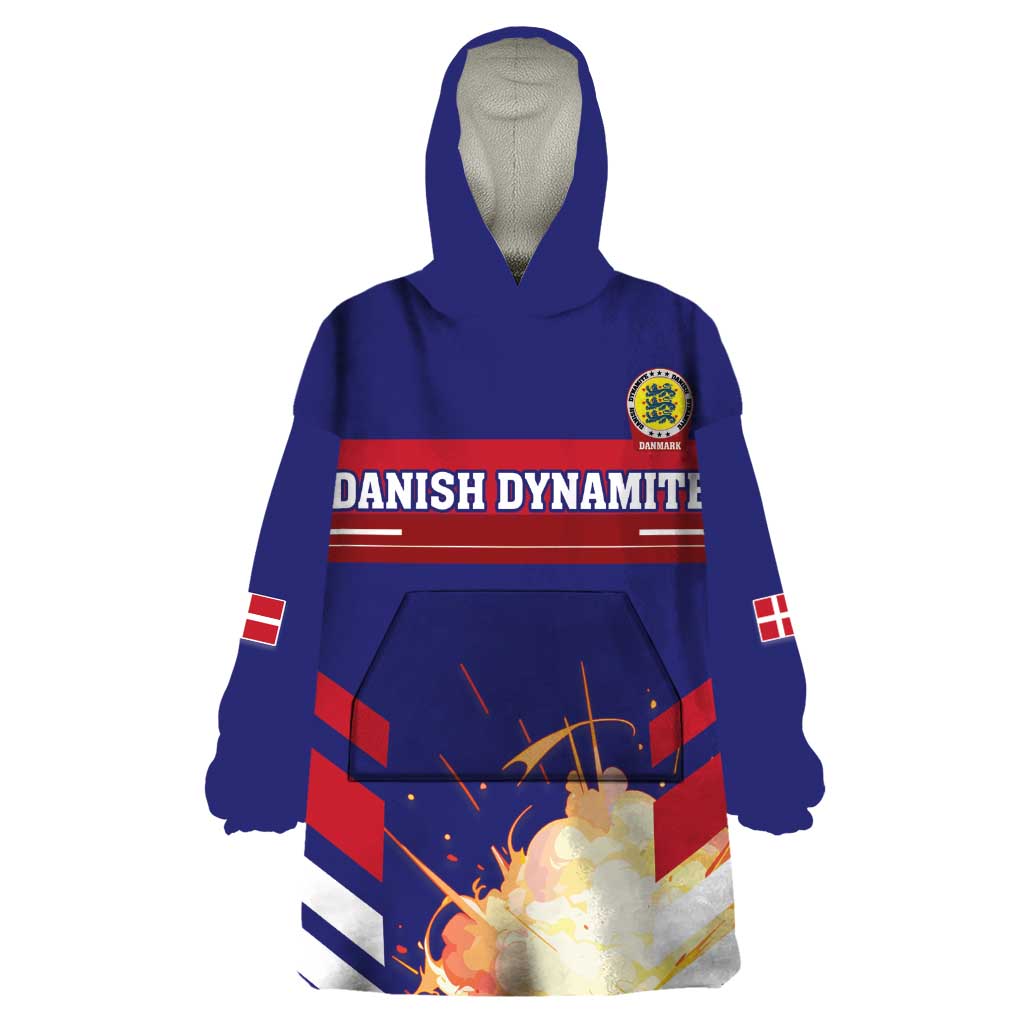 Custom Denmark Football Wearable Blanket Hoodie Come On Danish Dynamite