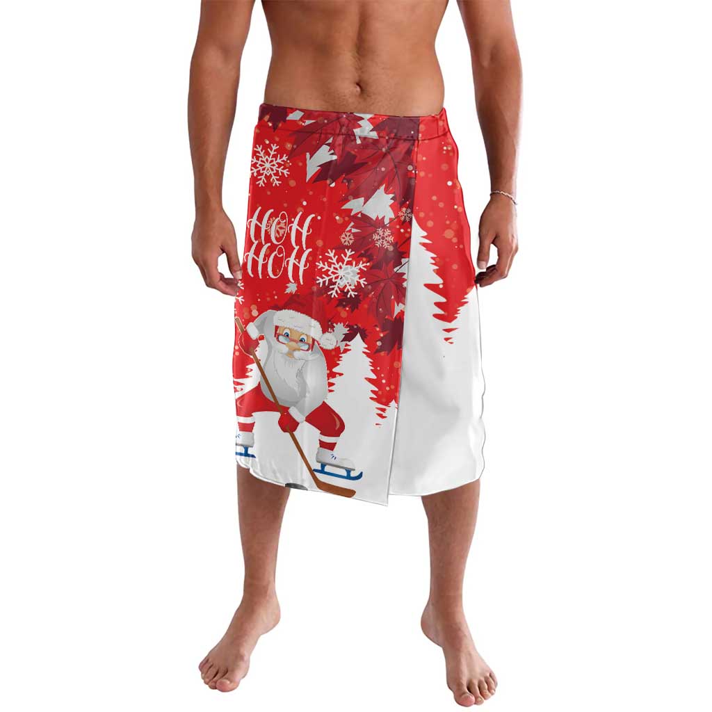 Red Santa and snowflake holiday lavalava wrap skirt with elastic waistband