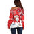 Canada Christmas Off Shoulder Sweater Santa Play Hockey - Winter Forest - Wonder Print Shop