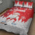 Canada Christmas Quilt Bed Set Santa Play Hockey - Winter Forest