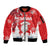 Canada Christmas Sleeve Zip Bomber Jacket Santa Play Hockey - Winter Forest