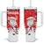 Canada Christmas Tumbler With Handle Santa Play Hockey - Winter Forest