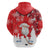 Canada Christmas Zip Hoodie Santa Play Hockey - Winter Forest