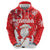 Canada Christmas Zip Hoodie Santa Play Hockey - Winter Forest