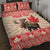 Personalized Canada Moose Quilt Bed Set Maple Leaf Christmas Lightning Art