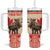 Personalized Canada Moose Tumbler With Handle Maple Leaf Christmas Lightning Art