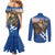 Slovakia Bojnice Castle Couples Matching Mermaid Dress and Long Sleeve Button Shirt Golden Eagle With Slovak Pattern