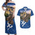 Slovakia Bojnice Castle Couples Matching Off Shoulder Maxi Dress and Hawaiian Shirt Golden Eagle With Slovak Pattern - Wonder Print Shop