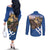 Slovakia Bojnice Castle Couples Matching Off The Shoulder Long Sleeve Dress and Long Sleeve Button Shirt Golden Eagle With Slovak Pattern