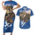 Slovakia Bojnice Castle Couples Matching Short Sleeve Bodycon Dress and Hawaiian Shirt Golden Eagle With Slovak Pattern - Wonder Print Shop