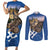 Slovakia Bojnice Castle Couples Matching Short Sleeve Bodycon Dress and Long Sleeve Button Shirt Golden Eagle With Slovak Pattern - Wonder Print Shop