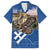 Slovakia Bojnice Castle Family Matching Off The Shoulder Long Sleeve Dress and Hawaiian Shirt Golden Eagle With Slovak Pattern - Wonder Print Shop