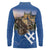 Slovakia Bojnice Castle Long Sleeve Polo Shirt Golden Eagle With Slovak Pattern - Wonder Print Shop