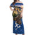 Slovakia Bojnice Castle Off Shoulder Maxi Dress Golden Eagle With Slovak Pattern - Wonder Print Shop