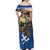 Slovakia Bojnice Castle Off Shoulder Maxi Dress Golden Eagle With Slovak Pattern - Wonder Print Shop