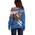 Slovakia Bojnice Castle Off Shoulder Sweater Golden Eagle With Slovak Pattern - Wonder Print Shop