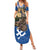 Slovakia Bojnice Castle Summer Maxi Dress Golden Eagle With Slovak Pattern - Wonder Print Shop