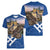 Slovakia Bojnice Castle Women V-Neck T-Shirt Golden Eagle With Slovak Pattern - Wonder Print Shop