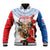 Slovakia Restoration Day 1993 Baseball Jacket Tatra Chamois With Red Rose - Wonder Print Shop