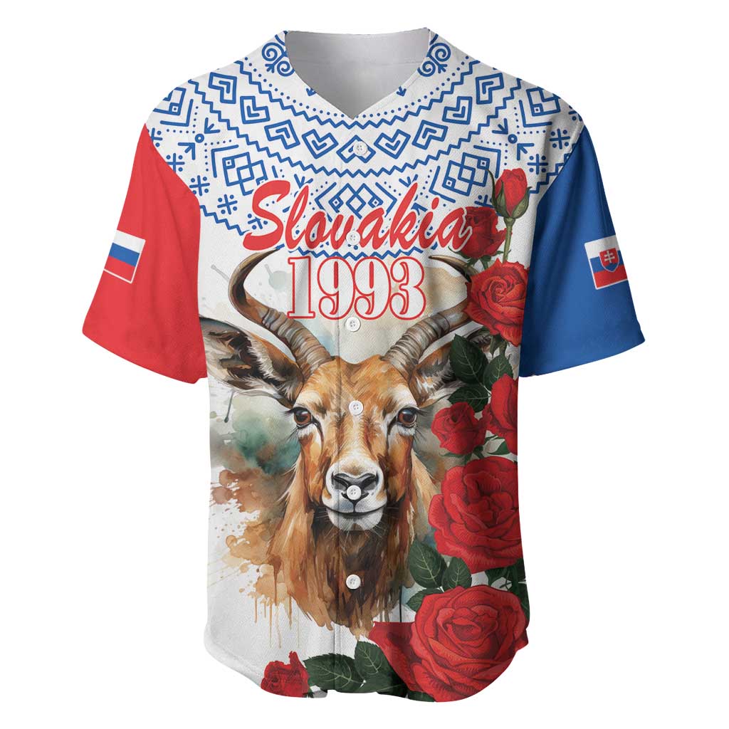 Slovakia Restoration Day 1993 Baseball Jersey Tatra Chamois With Red Rose - Wonder Print Shop