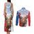 Slovakia Restoration Day 1993 Couples Matching Tank Maxi Dress and Long Sleeve Button Shirt Tatra Chamois With Red Rose - Wonder Print Shop