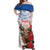 Slovakia Restoration Day 1993 Off Shoulder Maxi Dress Tatra Chamois With Red Rose - Wonder Print Shop