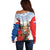 Slovakia Restoration Day 1993 Off Shoulder Sweater Tatra Chamois With Red Rose - Wonder Print Shop