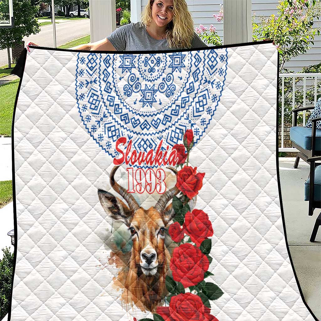 Slovakia Restoration Day 1993 Quilt Tatra Chamois With Red Rose - Wonder Print Shop