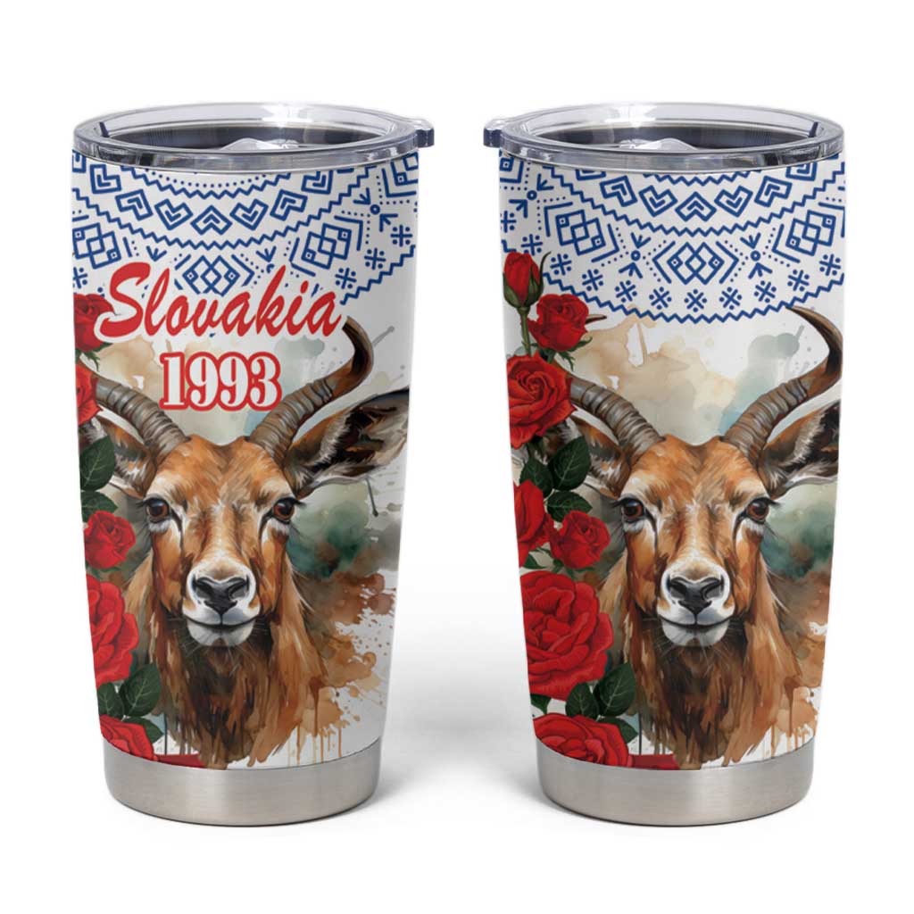 Slovakia Restoration Day 1993 Tumbler Cup Tatra Chamois With Red Rose - Wonder Print Shop