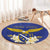 Personalized Bosnia and Herzegovina Independence Day Round Carpet Golden Eagle With Lilium Bosniacum - Wonder Print Shop