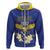 Personalized Bosnia and Herzegovina Independence Day Zip Hoodie Golden Eagle With Lilium Bosniacum - Wonder Print Shop