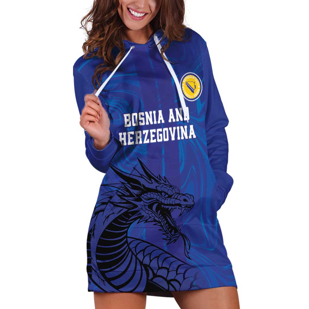 Custom Bosnia and Herzegovina Football Hoodie Dress The Dragons Go Champions