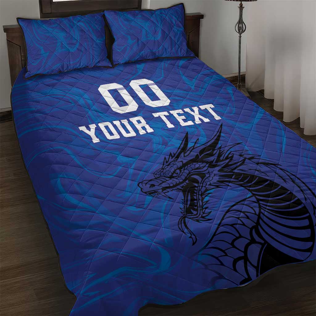 Custom Bosnia and Herzegovina Football Quilt Bed Set The Dragons Go Champions - Wonder Print Shop