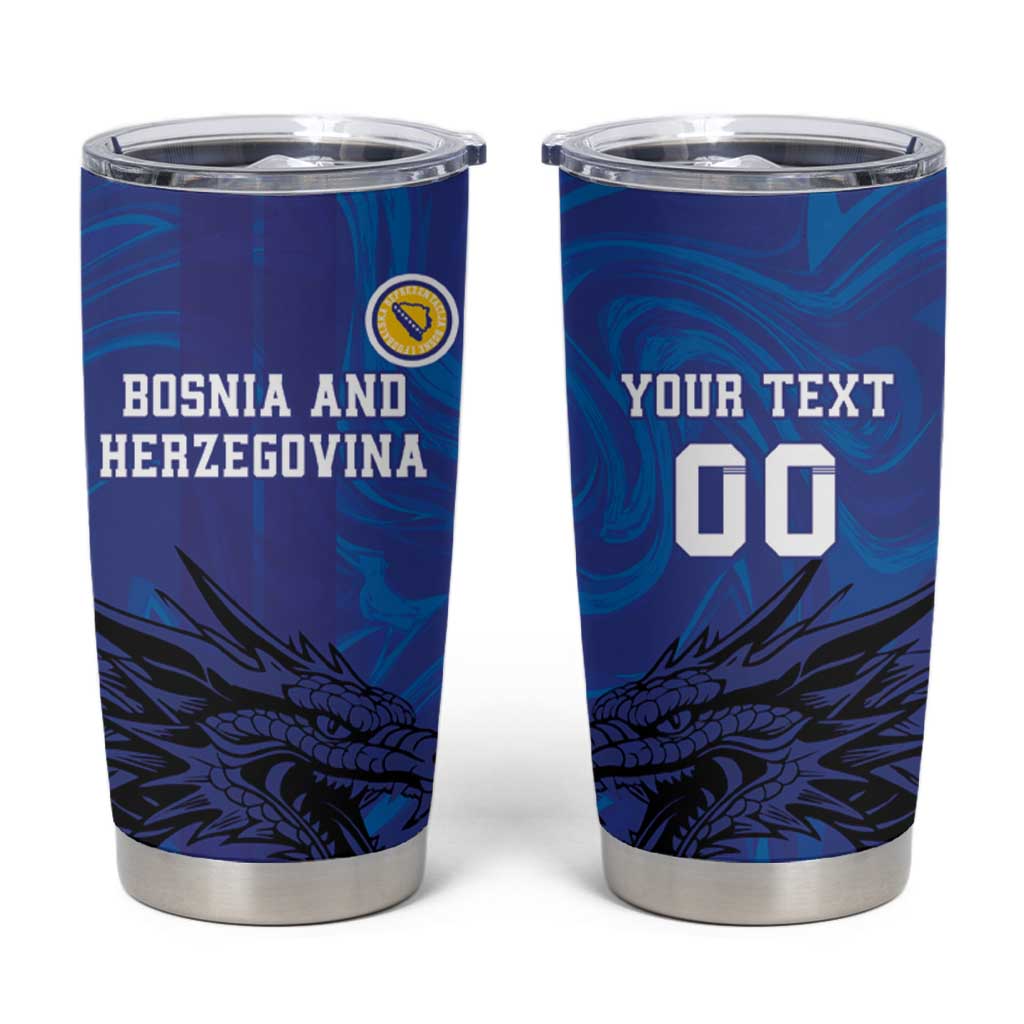 Custom Bosnia and Herzegovina Football Tumbler Cup The Dragons Go Champions - Wonder Print Shop