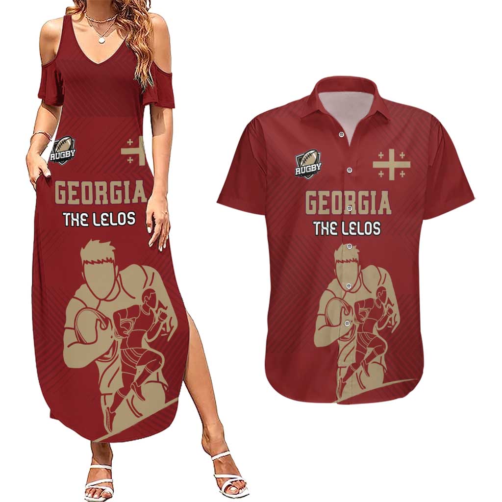 Custom Georgia Rugby Couples Matching Summer Maxi Dress and Hawaiian Shirt The Lelos Go Champions