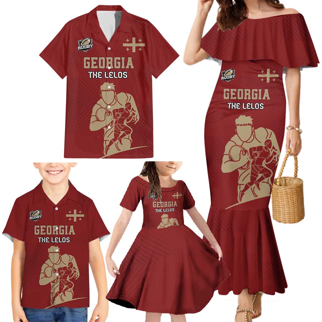 Custom Georgia Rugby Family Matching Mermaid Dress and Hawaiian Shirt The Lelos Go Champions