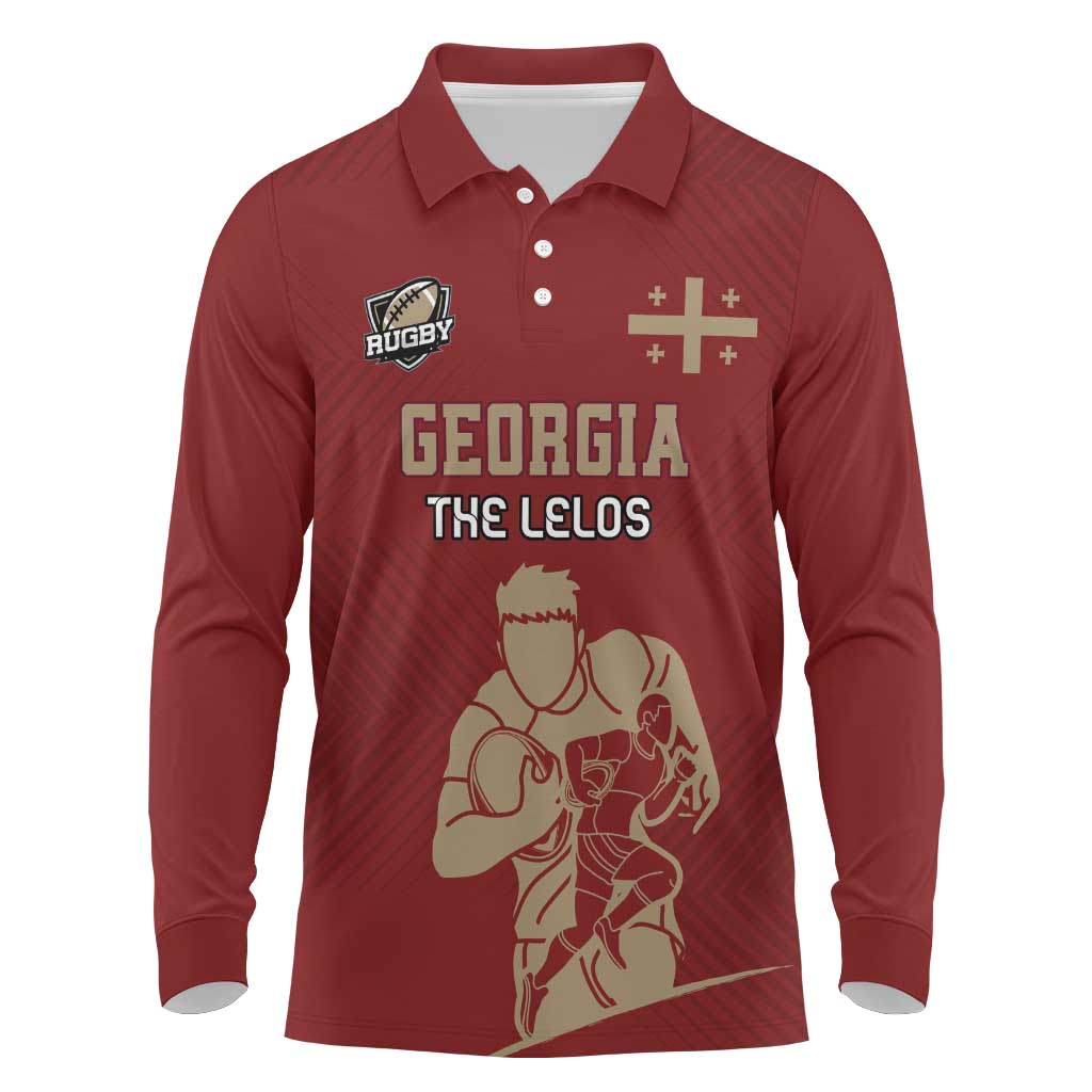 Custom Georgia Rugby Long Sleeve Polo Shirt The Lelos Go Champions - Wonder Print Shop