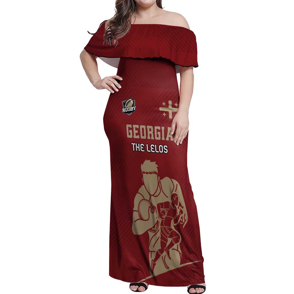 Custom Georgia Rugby Off Shoulder Maxi Dress The Lelos Go Champions - Wonder Print Shop