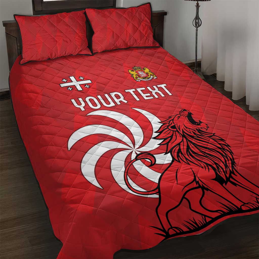 Personalized Georgia Quilt Bed Set Lion Borjgali - Wonder Print Shop